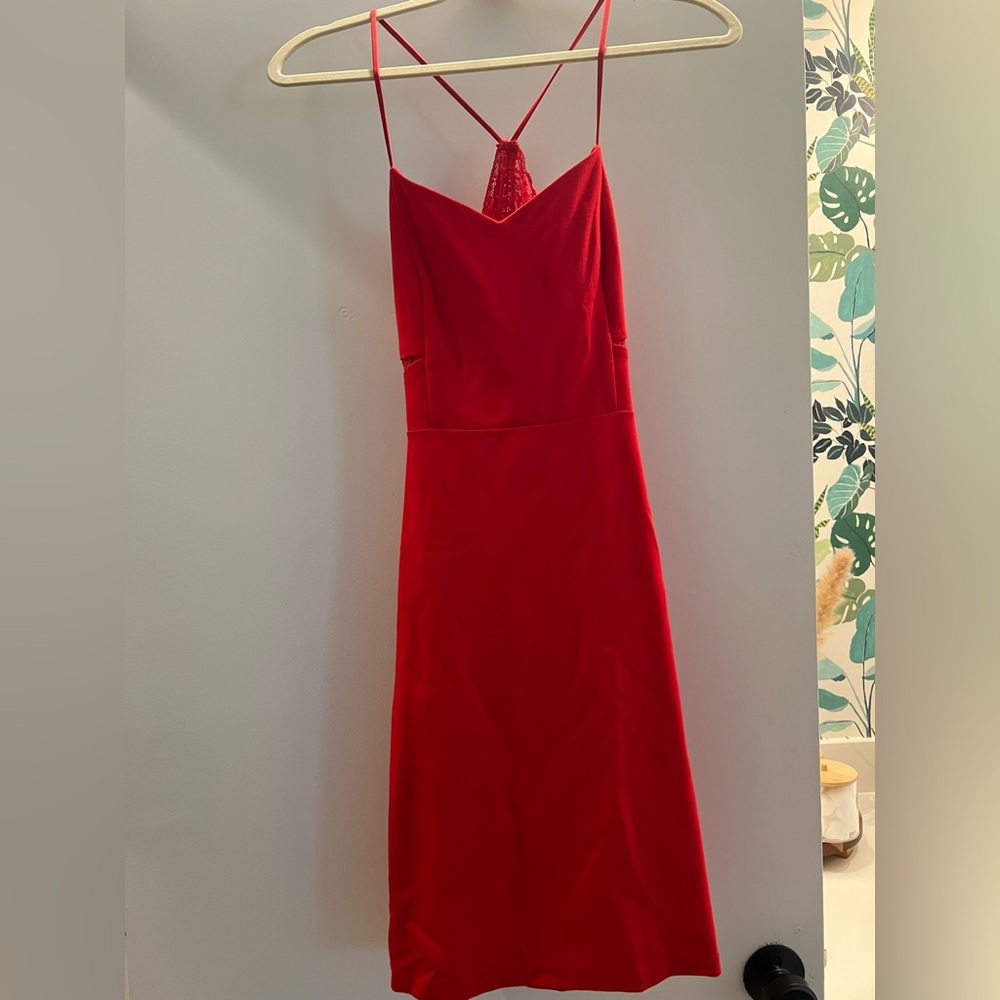 Express Red Backless Dress